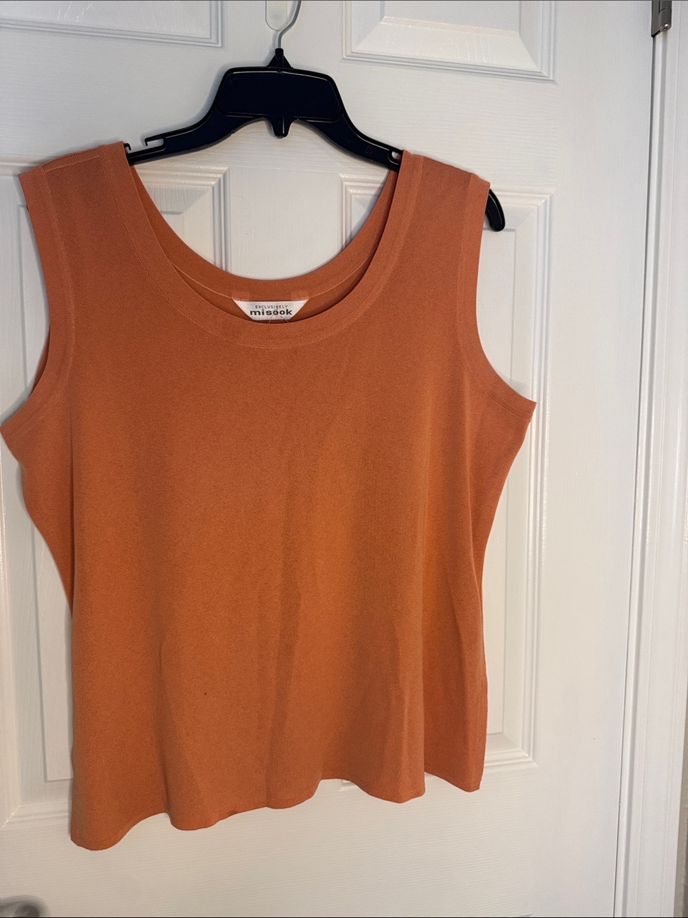 Misook Sleeveless Knit Tank in Burnt Orange